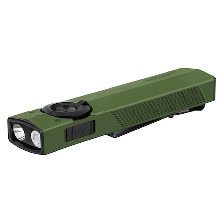 Olight 1500 Lumen Rechargeable EDC Flashlight with UV Light and Green Laser, Green ArkPro