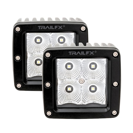 Trailfx LED Driving-Fog Light, 4 Clear High Intensity LED 5 Watt Bulbs 2X2F2