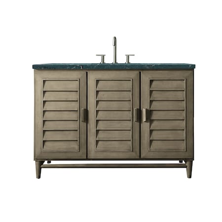 James Martin Vanities Portland 48'' S Vanity Whitewashed Walnut w/ Parisien Bleu Silestone Top w/ Wireless Charger 620-V48-WW-FPBL