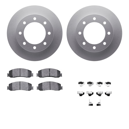 Dynamic Friction Co DFC GEOSPEC Coated Rotor- Heavy Duty Brake Pad includes Hardware 4412-54055