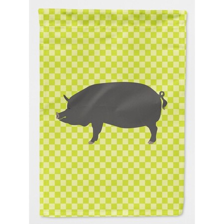 Carolines Treasures Berkshire Pig Green Flag Canvas House BB7759CHF