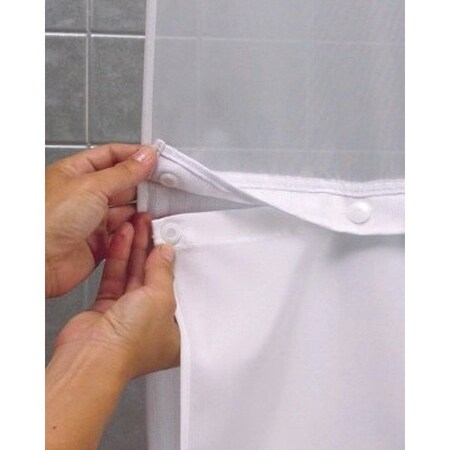 Hookless Polyester white snap liner, 70x57, Plastic, White HBH40SL0157AM