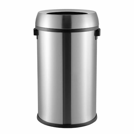 Happimess Chuck Kitchen/Office 17.2-Gallon Open-Top Trash Can, Platinum Silver HPM1015A