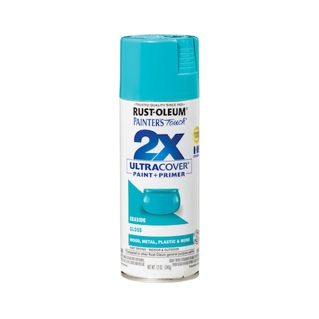 Rust-Oleum Spray Paint, Seaside, Gloss, Solvent, 12 Oz 334050