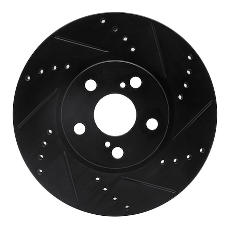 Dynamic Friction Co DFC Brake Rotor - Drilled and Slotted - Black 633-76081R