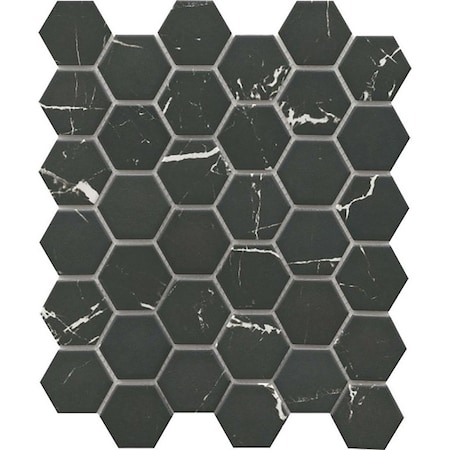 Emser Tile Elegan Series Porcelain Mosaic Tile, 13 in L Tile, 11 in W Tile, Pressed Edge, Nero, 20PK W95ELEGNE1113MH2M