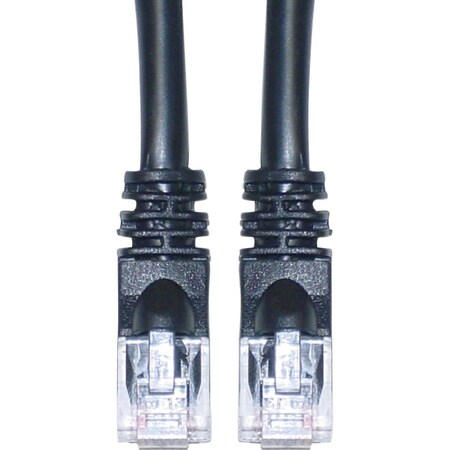 Cable Wholesale Cat6 Black Copper Ethernet Patch Cable, Snagless/Molded Boot, POE Compliant, 3 foot 10X8-02203