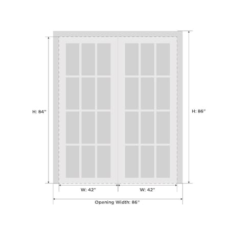 Sartodoors Double French Interior Door, 84" x 84", White QUADRO4055DD-WS-8484