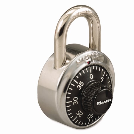 Master Lock Combination Stainless Steel Padlock, 1 7/8 in. Wide, Black/Silver 1525