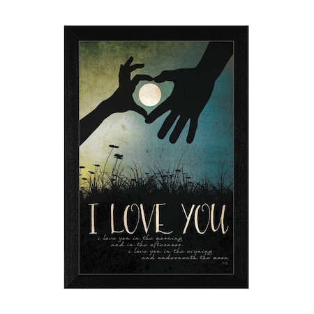 Homeroots I Love You Underneath the Moon Black Framed Print Wall Art 405176