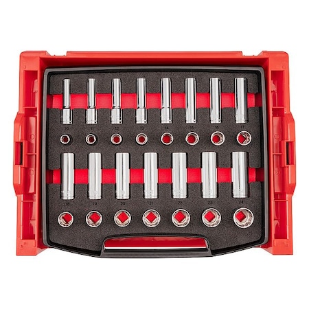 Tekton Socket Set, Steel, 30 Pieces SHD92707