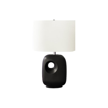 Monarch Specialties Lighting, 26"h, Table Lamp, Black Ceramic, Ivory / Cream Shade, Contemporary, Modern I 9680