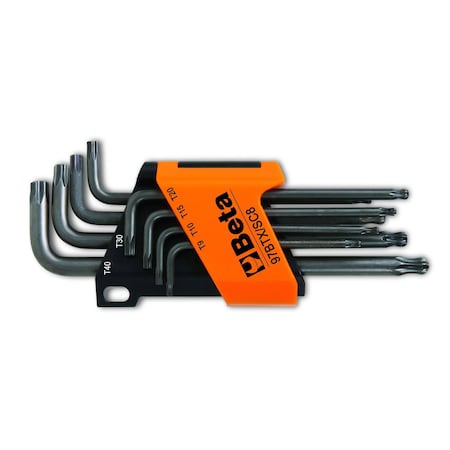 Beta 97BTX Set of 8 Torx Star Keys with Ball End and Holder, T9-T40 97BTX/SC8