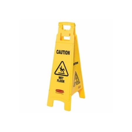 Rubbermaid Commercial Floor Safety Signs, Caution Wet Floor, Yellow, 37X12 640-FG611477YEL