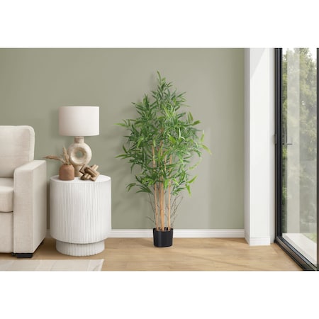 Monarch Specialties Artificial Plant, 50" Tall, Bamboo Tree, Indoor, Faux, Fake, Floor, Greenery, Potted, Decorative I 9563