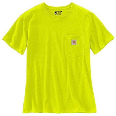 Carhartt Women's T-Shirt, 100% Cotton, Open, 1 Pocket(s), Green, XL 103067-BLMXLREG