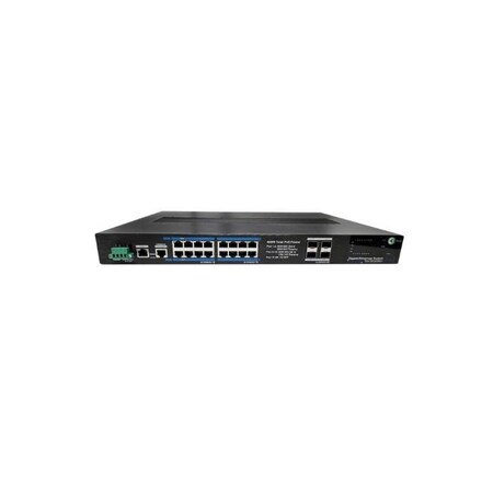 Tycon Systems TyconManaged L3 16 Port PoE Switch, Dual Power AC/DC. 2x 1Gb SFP, 4x 802.3bt TP-SW16GBT/AT/PSV-U