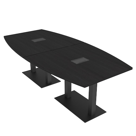 Skutchi Designs Boat Conference Table With Power Unit, 48 in W, 96 in L, Black HAR-BOT-48x96-DOU.BK-U999ST19-EBLK