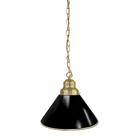 Holland Bar Stool Co Plain Black Pendant Light, Brass Fixture BL1BRBK