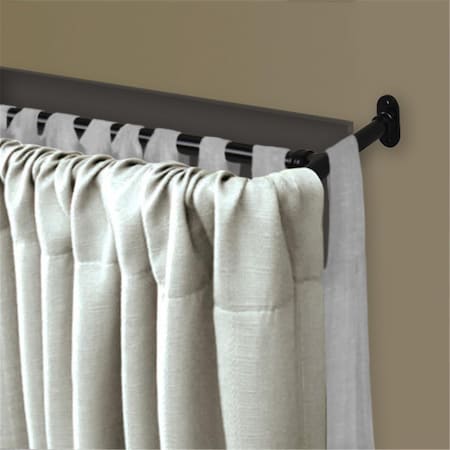 Central Design 0.625 in. Double Blackout Curtain Rod with 48 to 84 in. Extension, Black BOT63-482D