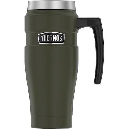 Thermos Stainless Steel Travel Mug, 16 oz., Army Green, Hot 7 Hrs, Cold 18 Hrs SK1000AG4