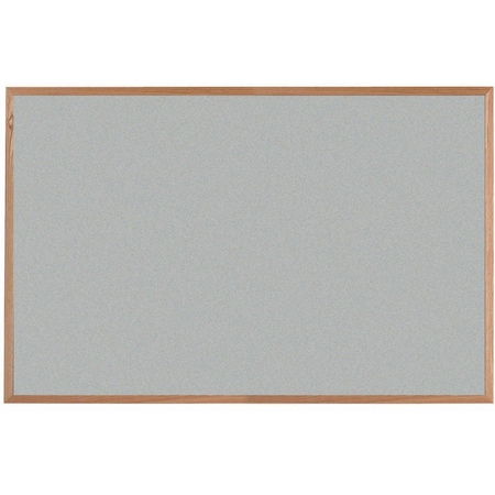 Aarco VIC Cork Bulletin Board, Red Oak Frame, Clear Lacquer Finish, Oyster Shell 48''Hx72''W OW4872206