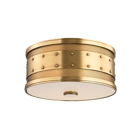 Hudson Valley Lighting Gaines 2 Light Flush Mount 12 In. Aged Brass 2202-AGB