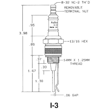 Auburn I-3 Spark Plug Elc Aub 1-3 CS12987