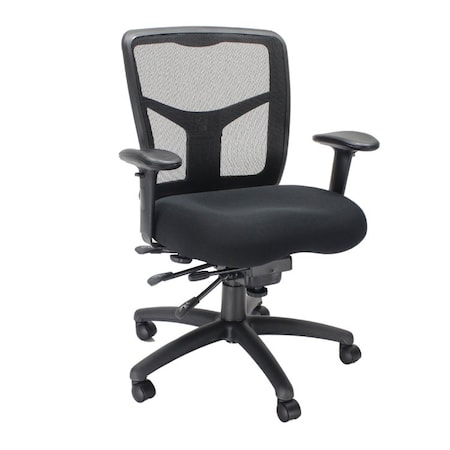 We'Re It Mesh it, Y Series Mesh Back Task Chair with Multi-Functional Adjustments in Black Fabric Seat MI1522-BLK