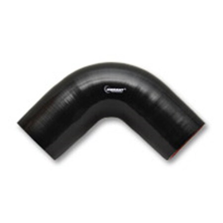 Vibrant 2.5 in. Inlet 90 deg 4 Ply Reinforced Silicone Elbow Connector - Black 2742