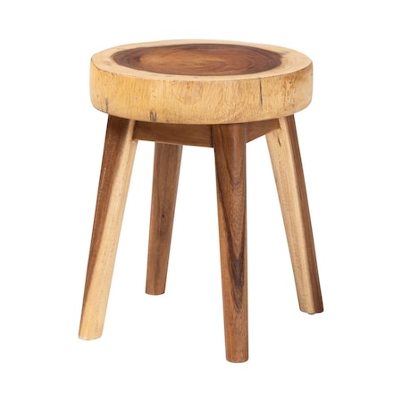 Bali & Pari Jia Suar Wood End Table, Handcrafted Side Table with Live Edg 261-14336-ZORO