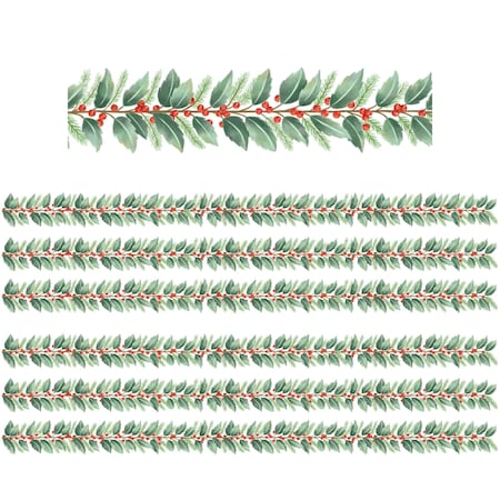 Teacher Created Resources Holly Die-Cut Border Trim, 35 Feet Per Pack, 6PK TCR8867