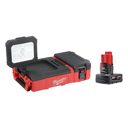 Milwaukee Tool M12 PACKOUT Flood Light+M12 4.0 Battery 2356-20, 48-11-2440