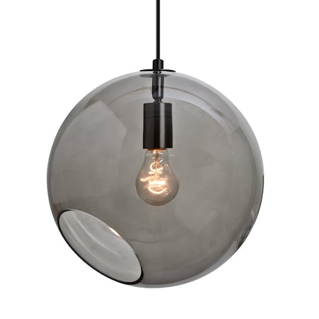 Besa Lighting Besa Maestro 12 Pendant, Smoke, Black Finish, 1x 60W MAX E26 Base 1JT-MAESTRO12SM-BK