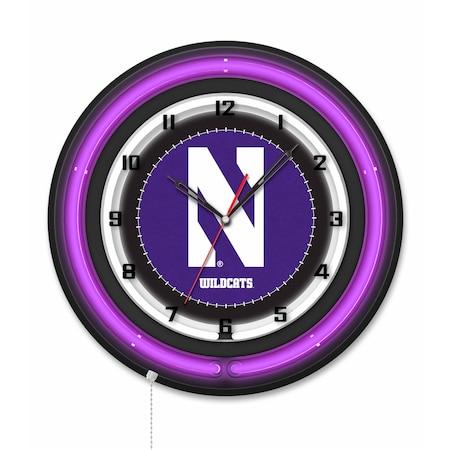 Holland Bar Stool Northwestern University 19 Double Neon Wall Clock Clk19BK