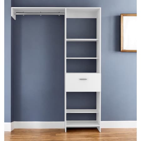 Homeroots 59" White Manufactured Wood Closet System 535187