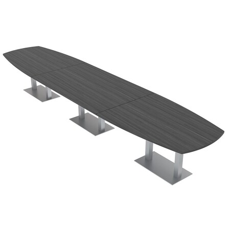 Skutchi Designs Arc Rectangle Meeting Room Table, 45 in W, 216 in L, Grey HAR-AREC-48X216-DOU-WA7949