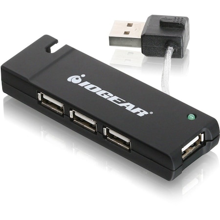 Iogear 4 PORT HI-SPEED USB 2.0 HUB, ADD FOUR HI-SPEED USB 2.0 PORTS IN SECONDS GUH285W6
