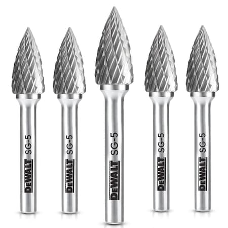 Dewalt CARBIDE BURR SIZE SG-5, 5PK DXCBTJSG5-5