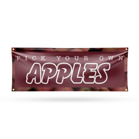 Signmission Pick Your Own Apples, 18 Inch x 48 Inch, Vinyl Banner B-30788