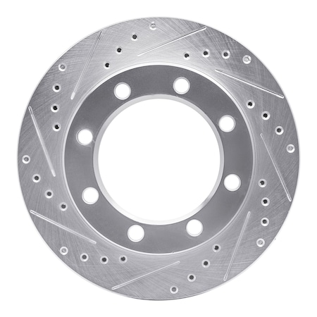 Dynamic Friction Co DFC Brake Rotor - Drilled and Slotted - Silver 631-54108L
