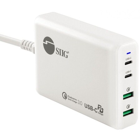 Siig DUAL USB-C PD/ QC 3.0 CHARGER WHITE AC-PW1P11-S1