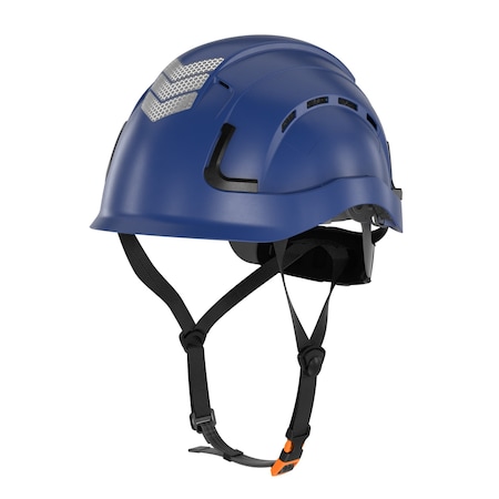 Defender Safety H2-CH Safety Helmet w/ HiViz Kit - Type 2 Class C, ANSI Z89 and EN12492 rated, Blue H2-CH-03-HV