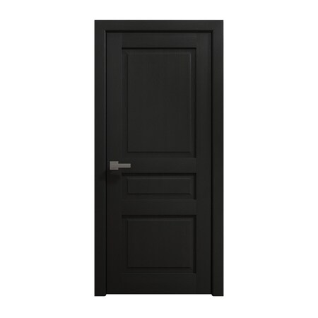 Sartodoors Interior Solid French Door 18 x 84 inches, Ego 5012 Painted Black Oak, Single Regular Panel Frame EGO5012ID-CHK-1884
