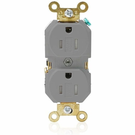 Leviton Industrial Series Extra Heavy Duty Grade Tamper Resistant Duplex Receptacle, 15 Amp, 125 Volt 5262-SGG