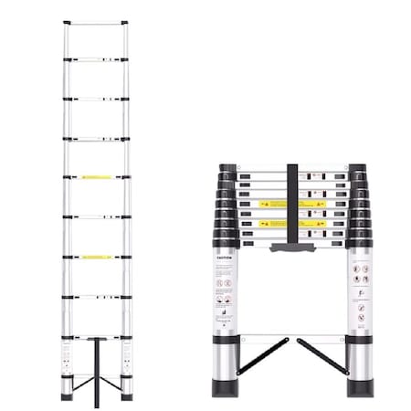 Wrightmaster 12.8 ft. Lightweight Steel Extension Ladder with Safety Lock, 330 lb. Load Capacity ZOR-73404224928
