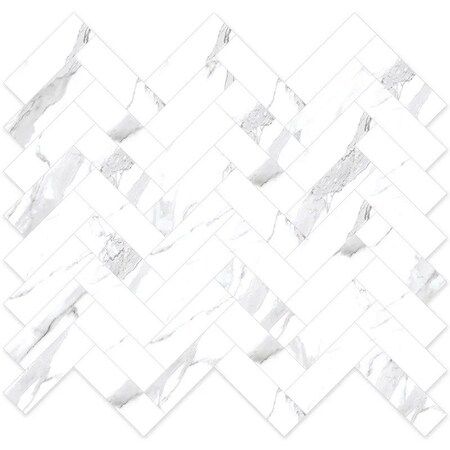 Apollo Tile 11.1in x 12.36in Polished Statuary White Porcelain Wall and Floor Tile 4.76 sq ft/case, 5PK AR88STALEHERA
