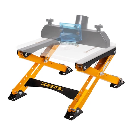 Powertec Folding Trim Router Table Stand, 11.5in x 15.5in - Adjustable Height Workstation UT1013