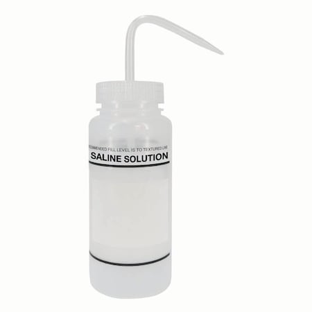 Jorgensen Laboratories Safety Labeled Wash Bottles, "Saline Solution", Labeled Wash Bottle, 500mL (16 oz) J0817C