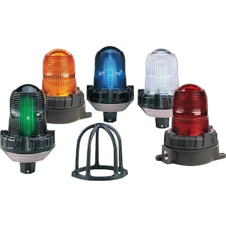 Federal Signal Strobe Light, Clear, Strobe Tube, 24V DC, 80 FPM, 5 19/32 in Dia., Surface 154XST-S12-24C